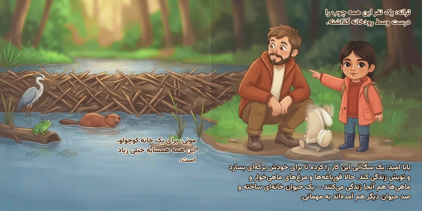 نمونهٔ صفحه از حیوان‌ها و کارهایی که در طبیعت انجام می‌دهند