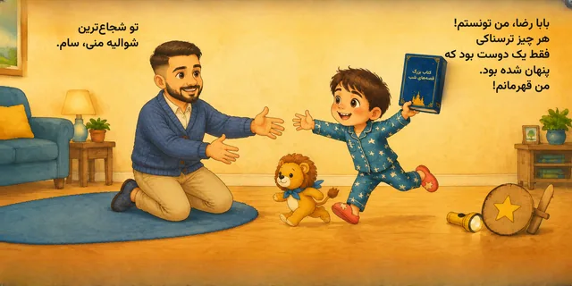 نمونهٔ صفحه از آشنایی با ترس از تاریکی موقع خواب